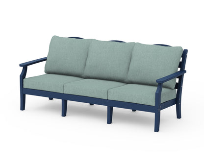 Draper James™ by  POLYWOOD® Savannah Deep Seating Sofa in Navy / Glacier Spa