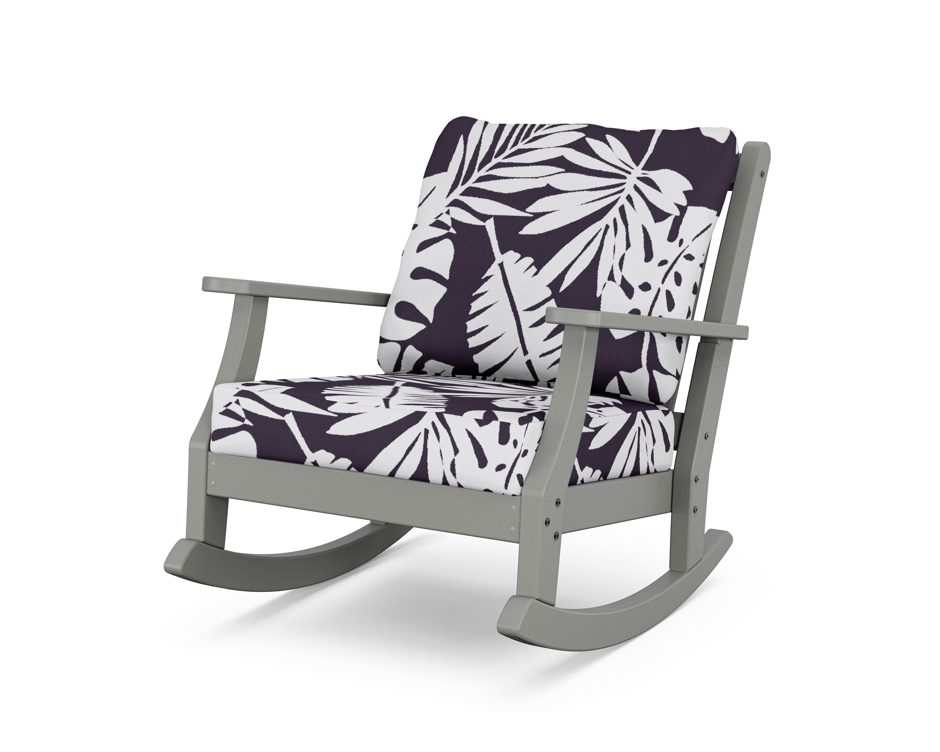 Country Living Wovendale Deep Seating Rocking Chair in Slate Grey / Leaf Navy