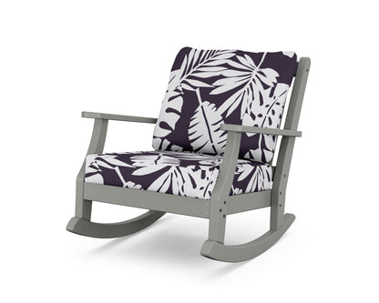 Country Living Wovendale Deep Seating Rocking Chair in Slate Grey / Leaf Navy