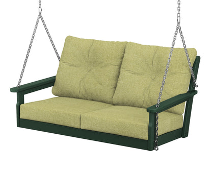 POLYWOOD® Vineyard Deep Seating Swing in Green / Chartreuse Boucle