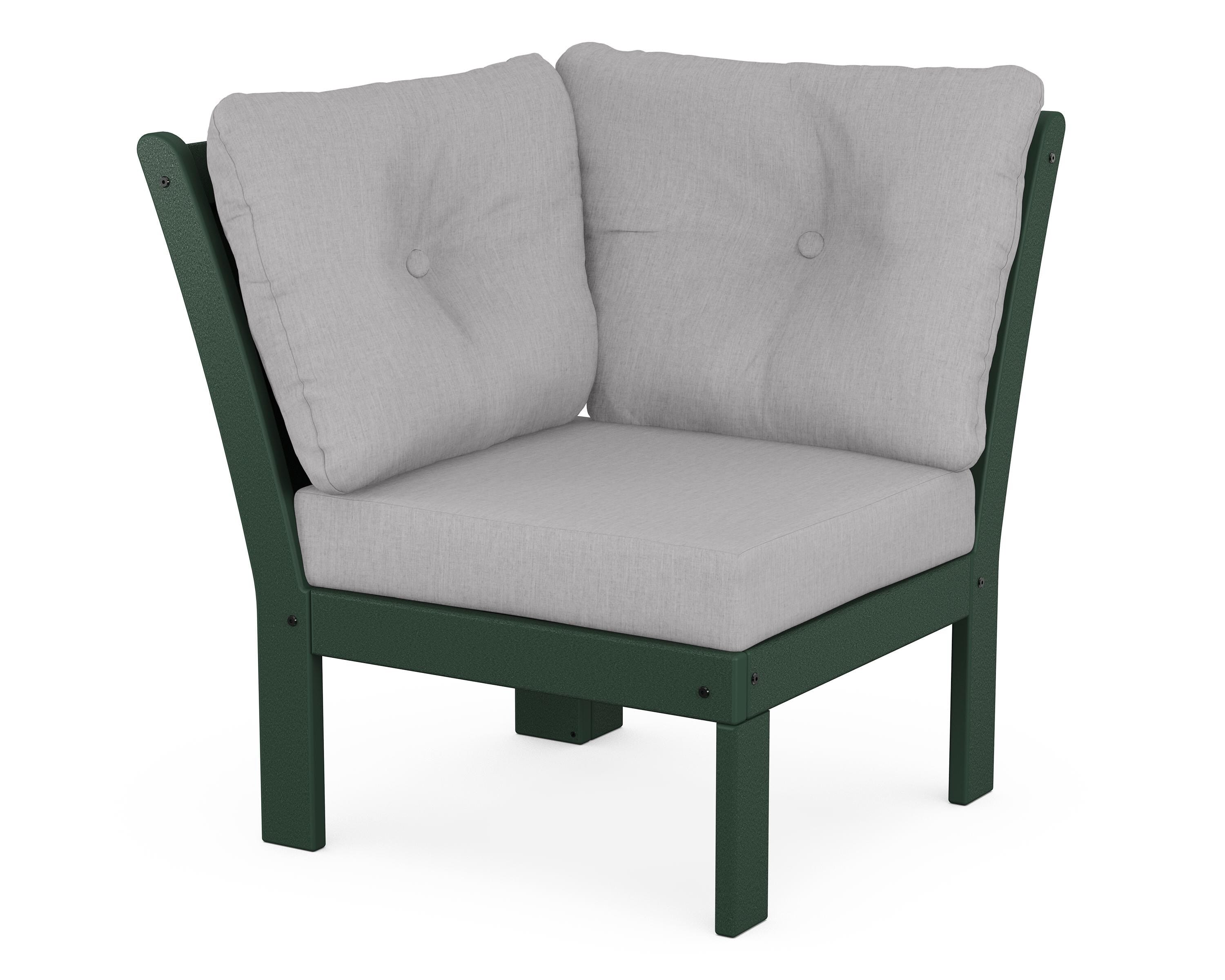 POLYWOOD® Vineyard Modular Corner Chair in Green / Granite