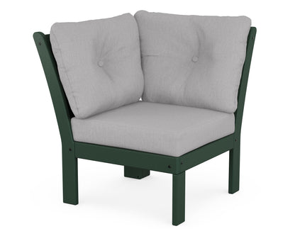 POLYWOOD® Vineyard Modular Corner Chair in Green / Granite