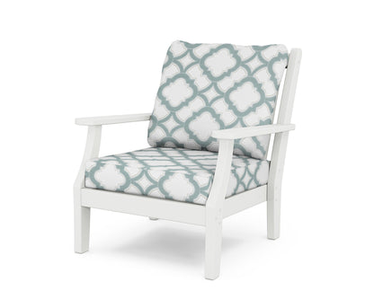 Country Living Wovendale Deep Seating Chair in White / Trellis Glacier Spa