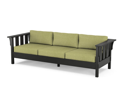 Martha Stewart by POLYWOOD® Acadia Deep Seating Sofa in Black / Chartreuse Boucle