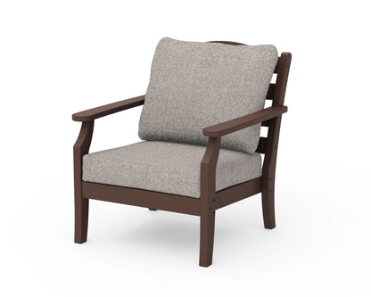 Draper James™ by  POLYWOOD® Savannah Deep Seating Chair in Mahogany / Weathered Tweed