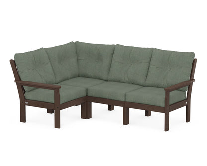 POLYWOOD® Vineyard 4-Piece Sectional in Mahogany / Cast Sage