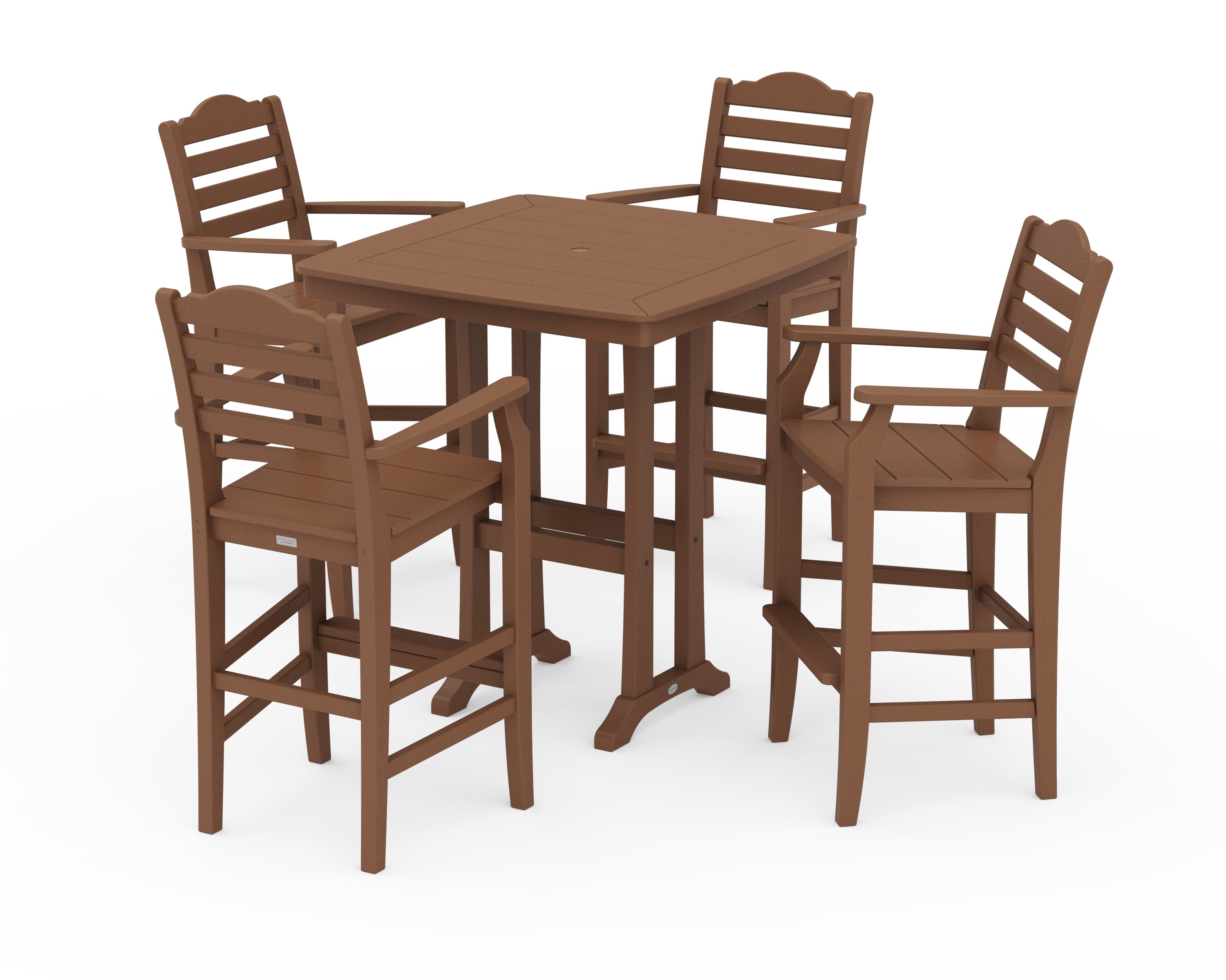 Draper James™ by  POLYWOOD® Savannah 5-Piece Bar Set with Trestle Legs in Teak