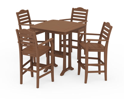 Draper James™ by  POLYWOOD® Savannah 5-Piece Bar Set with Trestle Legs in Teak