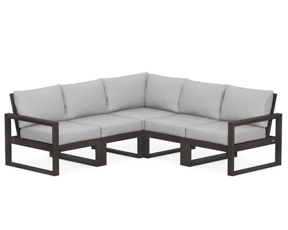 POLYWOOD® EDGE 5-Piece Modular Deep Seating Set in Vintage Coffee / Granite
