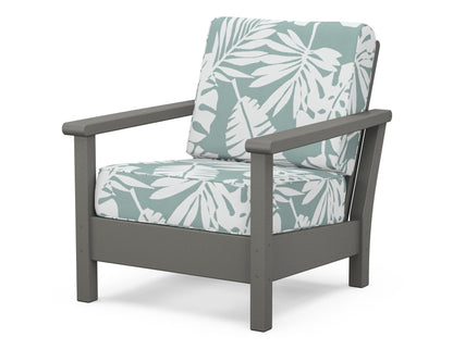 POLYWOOD® Harbour Deep Seating Chair in Slate Grey / Leaf Glacier Spa