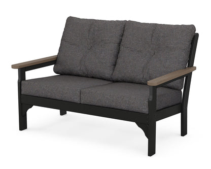 POLYWOOD® Vineyard Deep Seating Loveseat in Black / Kona / Ash Charcoal