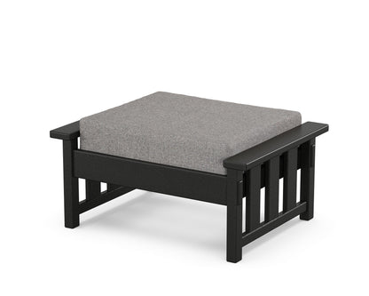Martha Stewart by POLYWOOD® Acadia Deep Seating Ottoman in Black / Grey Mist