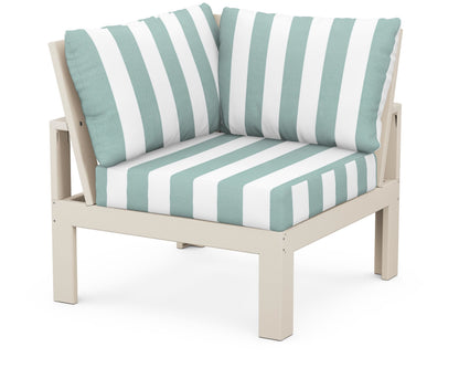 Unbranded Modular Corner Chair in Sand / Cabana Stripe Glacier Spa