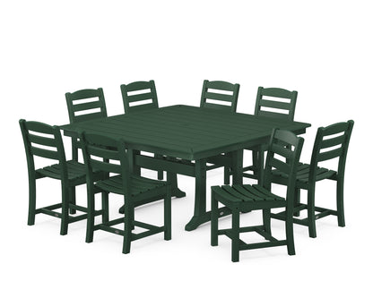 POLYWOOD® La Casa Café 9-Piece Nautical Trestle Dining Set in Green