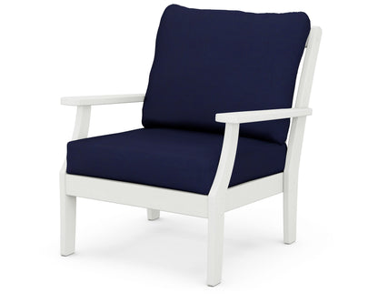 POLYWOOD® Braxton Deep Seating Chair in Vintage White / Navy