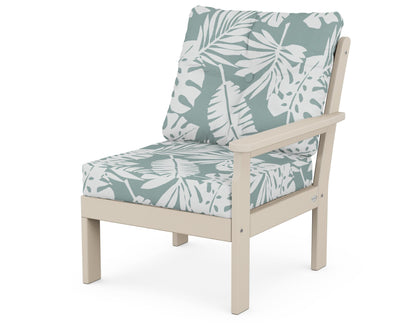 POLYWOOD® Vineyard Modular Right Arm Chair in Sand / Leaf Glacier Spa