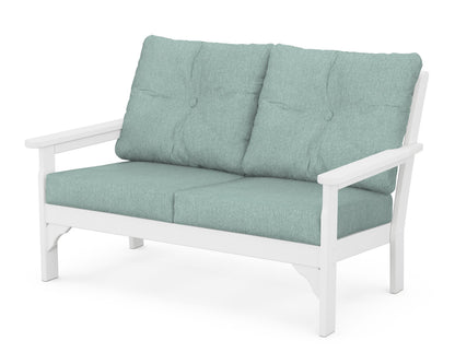 POLYWOOD® Vineyard Deep Seating Loveseat in White / Glacier Spa