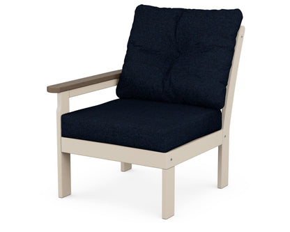 POLYWOOD® Vineyard Modular Left Arm Chair in Sand / Kona / Marine Indigo