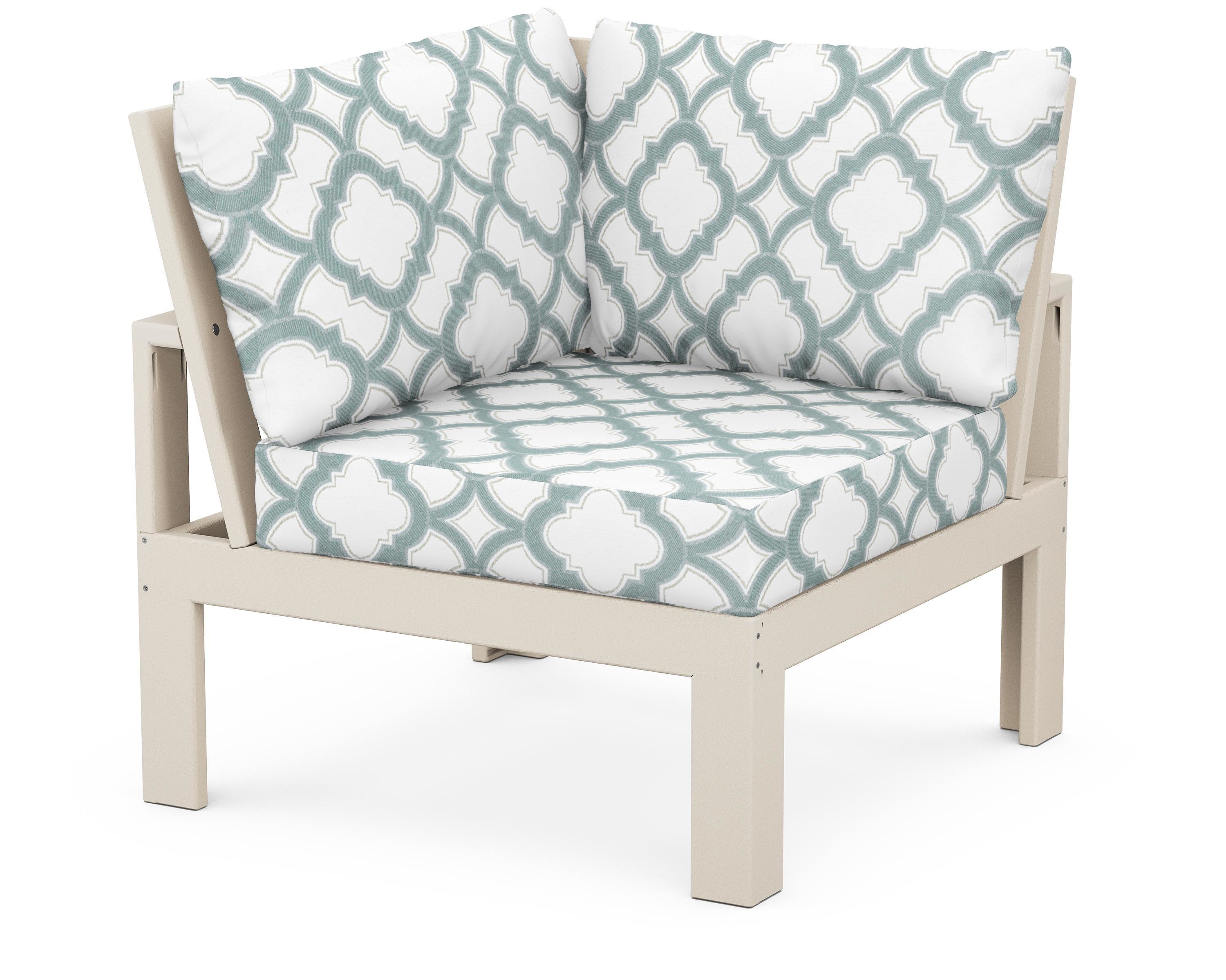 Unbranded Modular Corner Chair in Sand / Trellis Glacier Spa