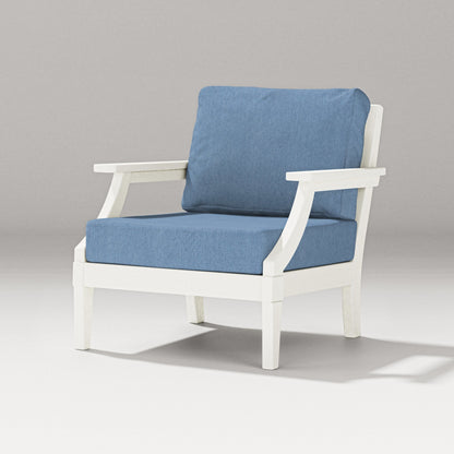 PW Designer Series Estate Lounge Chair in Vintage White / Sky Blue