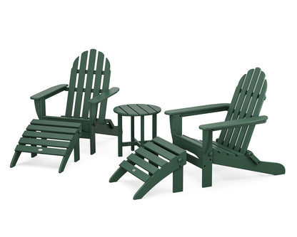 POLYWOOD® Classic Adirondack 5-Piece Casual Set in Green