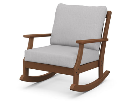 POLYWOOD® Braxton Deep Seating Rocking Chair in Teak / Granite