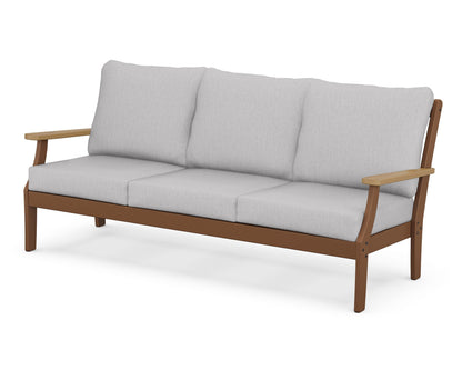 POLYWOOD® Braxton Deep Seating Sofa in Teak / Natural / Granite