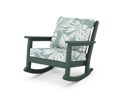 POLYWOOD® Chippendale Deep Seating Rocking Chair in Green / Leaf Glacier Spa