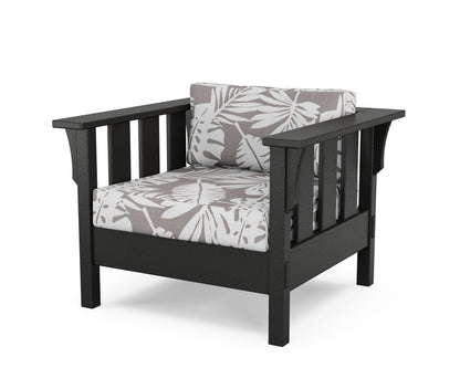 Martha Stewart by POLYWOOD® Acadia Deep Seating Chair in Black / Leaf Grey Mist