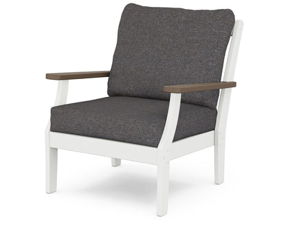 POLYWOOD® Braxton Deep Seating Chair in White / Kona / Ash Charcoal