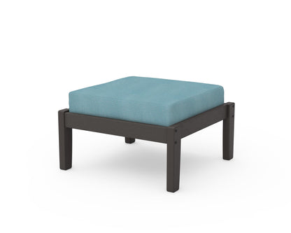 Unbranded Deep Seating Ottoman in Vintage Coffee / Lattice Sky Blue
