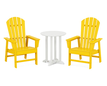 POLYWOOD® South Beach 3-Piece Round Farmhouse Bistro Dining Set in Lemon / White