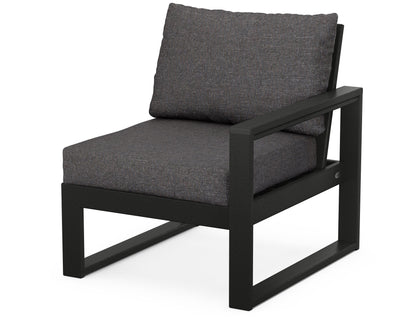 POLYWOOD® EDGE Modular Right Arm Chair in Black / Ash Charcoal