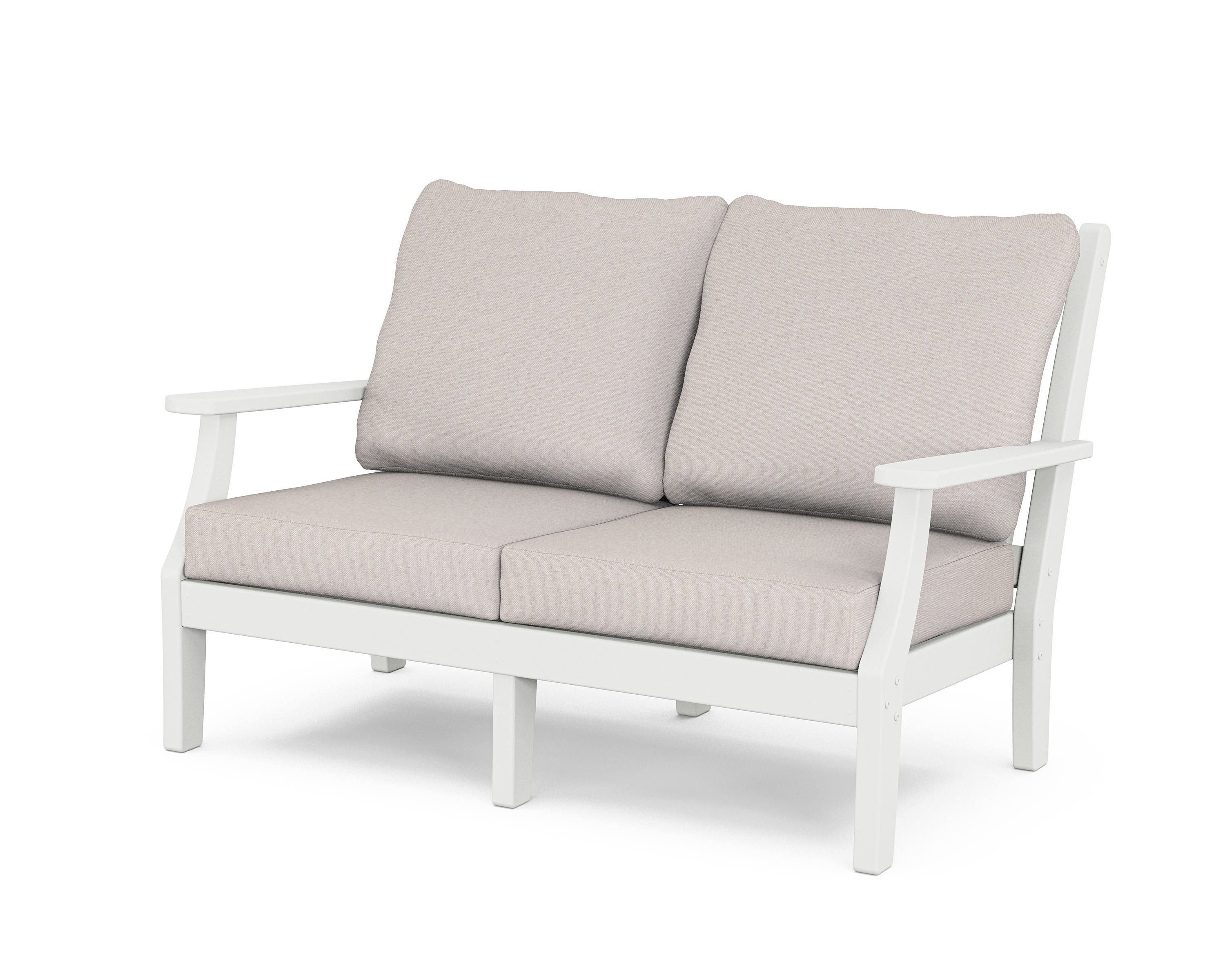 Country Living Wovendale Deep Seating Loveseat in White / Dune Burlap