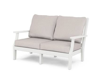 Country Living Wovendale Deep Seating Loveseat in White / Dune Burlap