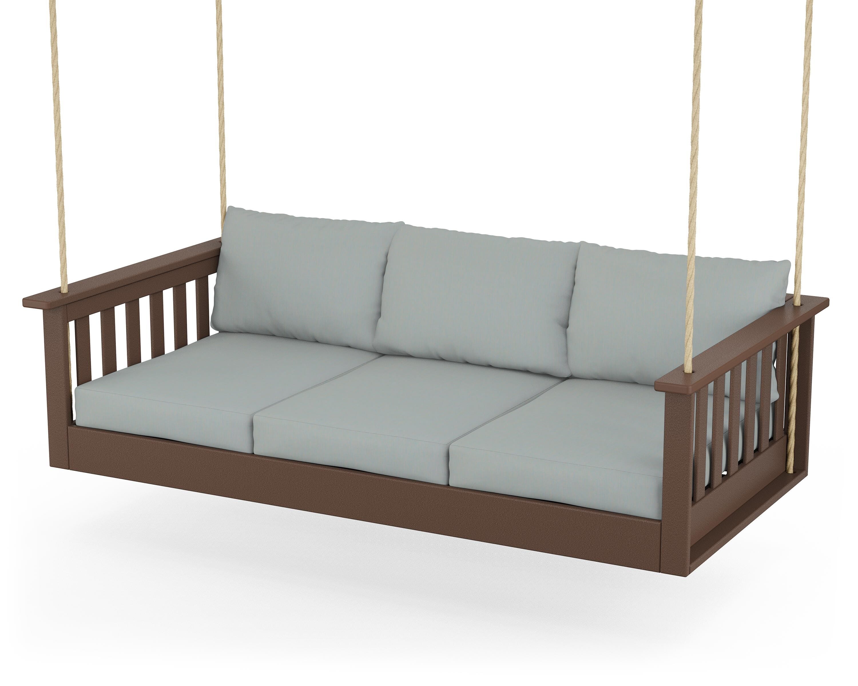 POLYWOOD® Vineyard Daybed Swing in Mahogany / Spa