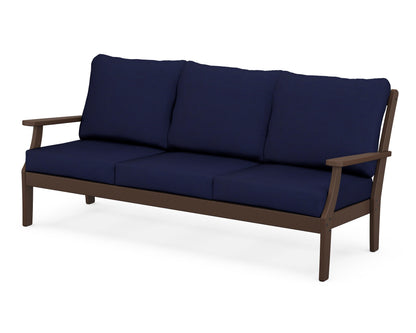 POLYWOOD® Braxton Deep Seating Sofa in Mahogany / Navy