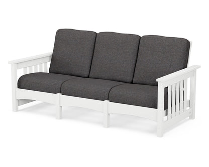 POLYWOOD® Club Mission Sofa in White / Ash Charcoal