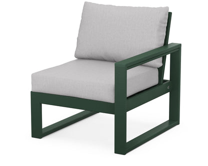 POLYWOOD® EDGE Modular Right Arm Chair in Green / Granite