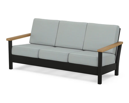 POLYWOOD® Harbour Deep Seating Sofa in Black / Natural / Spa