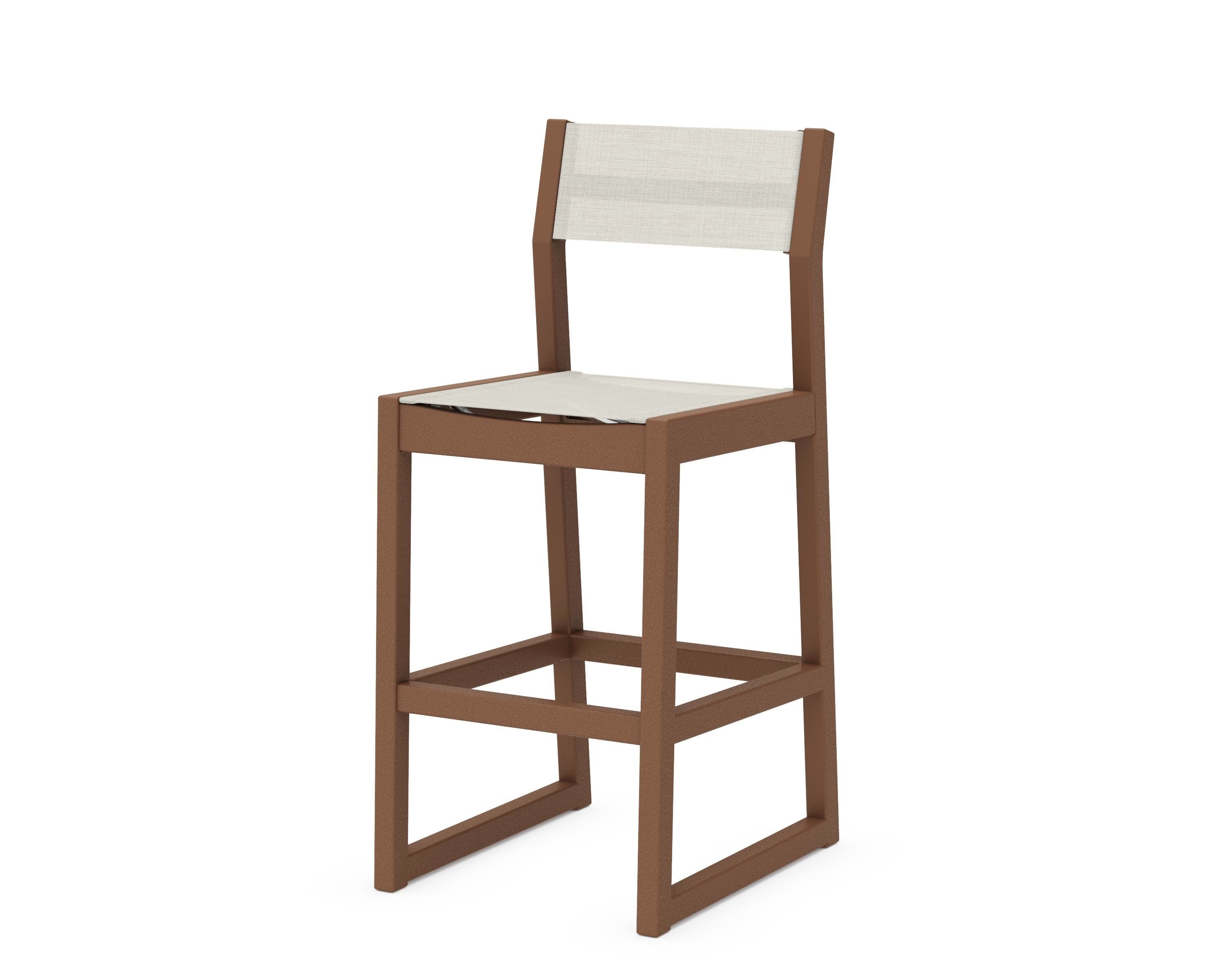 POLYWOOD® EDGE Sling Bar Side Chair in Teak / Parchment Sling