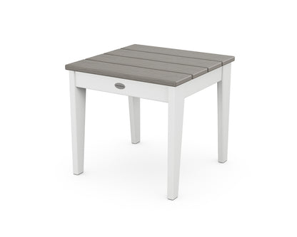 POLYWOOD® Newport 18" Side Table in White / Driftwood