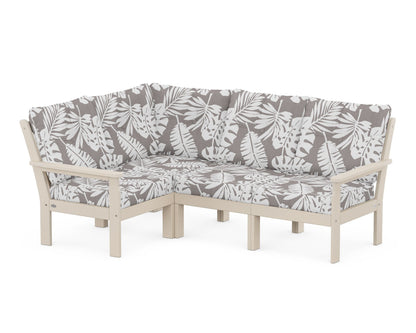 POLYWOOD® Vineyard 4-Piece Sectional in Sand / Leaf Grey Mist