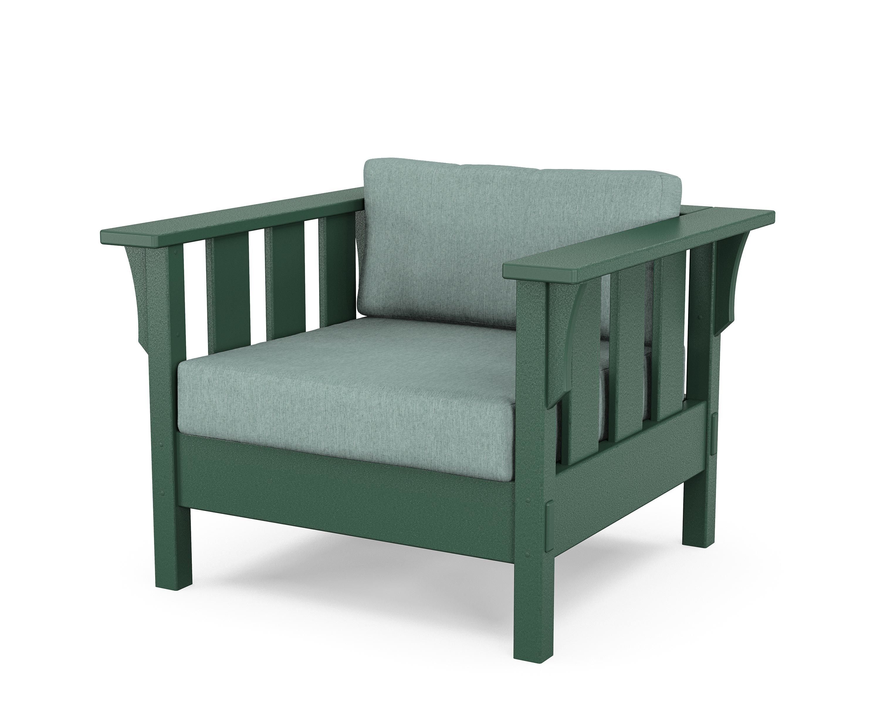 Martha Stewart by POLYWOOD® Acadia Deep Seating Chair in Green / Glacier Spa