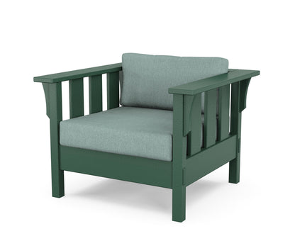 Martha Stewart by POLYWOOD® Acadia Deep Seating Chair in Green / Glacier Spa