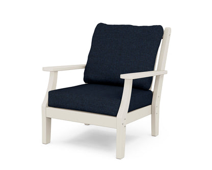 Country Living Wovendale Deep Seating Chair in Sand / Marine Indigo