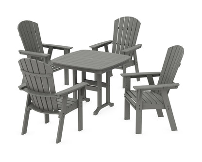 POLYWOOD® Nautical Curveback Adirondack 5-Piece Dining Set in Slate Grey