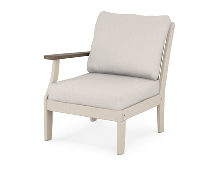 POLYWOOD® Braxton Modular Left Arm Chair in Sand / Kona / Cast Ash