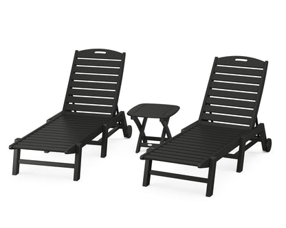 POLYWOOD® Nautical 3-Piece Chaise Set in Black