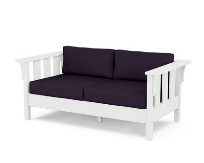 Martha Stewart by POLYWOOD® Acadia Deep Seating Loveseat in White / Navy Linen